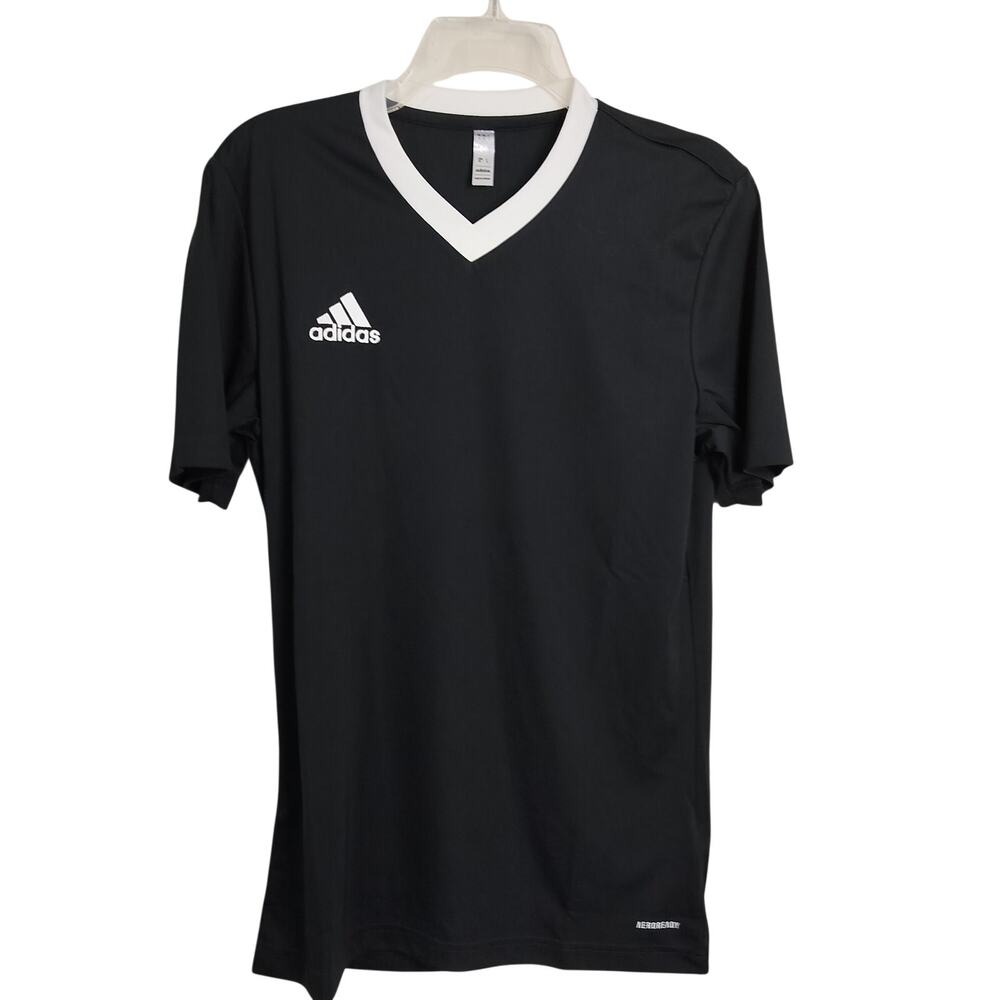 M1063) Adidas Black Entrada Soccer / Football Jersey Small